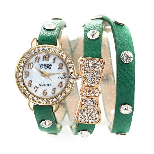 Læder BraceletDiamond ure