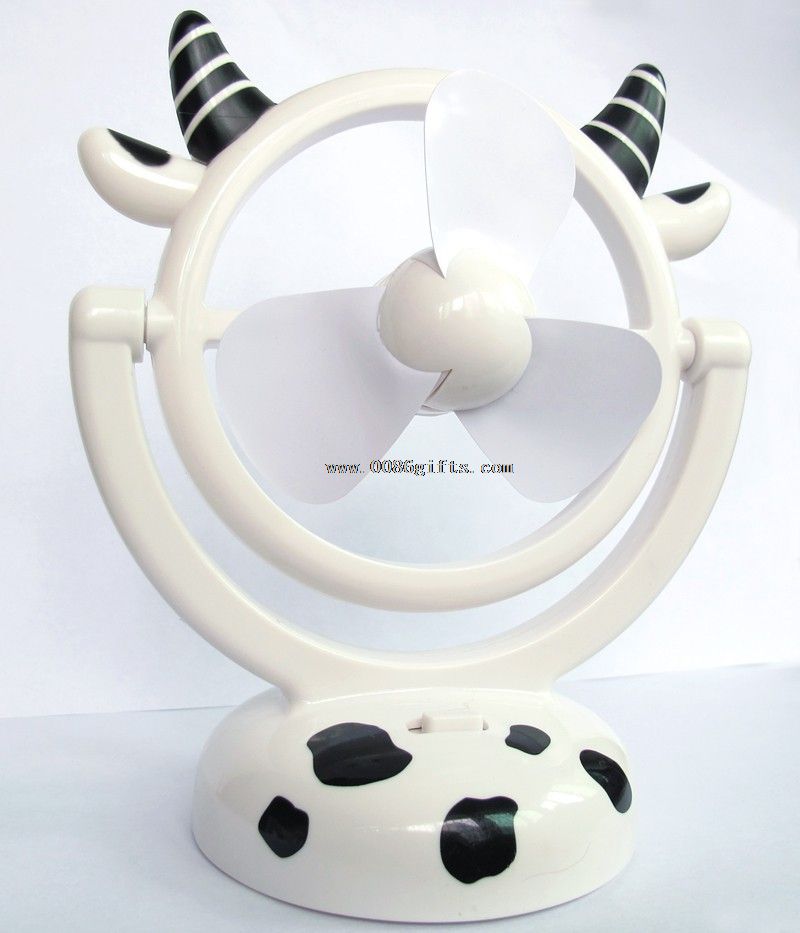 USB mini ventilador com forma de vaca de leite