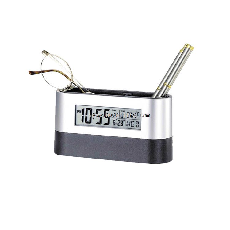 Trä Pen Stand Clock