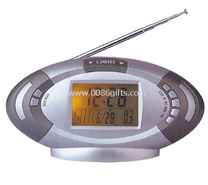 Rádio de calendário com luz de fundo