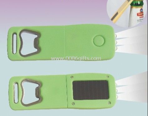 Llavero de luz solar LED con abridor de botellas