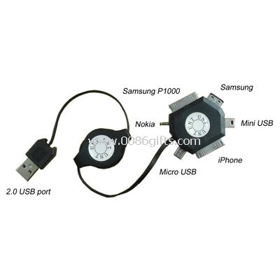 6 connectors USB cable for mobiles and iphone