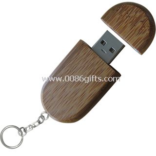 Lecteur Flash USB en bois avec porte-clé