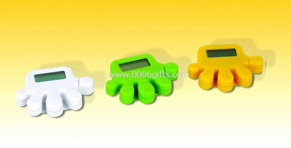 Hand-shape pedometer with stopwatch