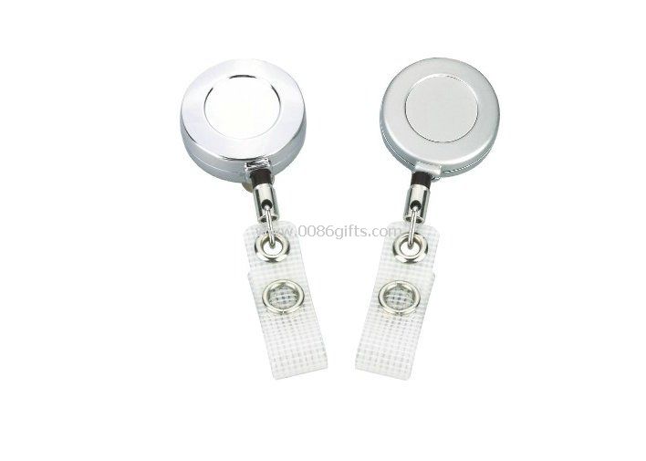Palo de metal logotipo retráctil ID Badge Reels titular con correa de PVC reforzado