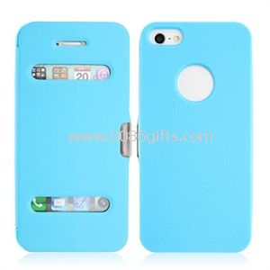Back Plastic Case With Leather Cover for iPhone 5