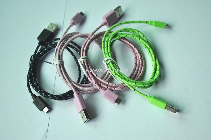Câble usb universel en nylon pour téléphone différents types