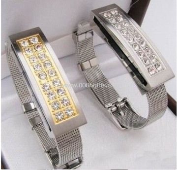 Diamante pulseira promocional unidade flash usb