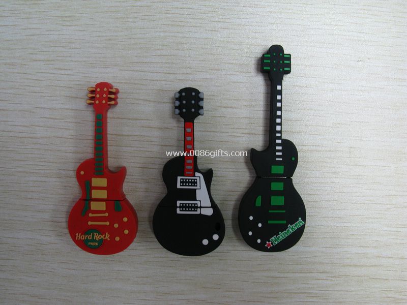 Guitar shape 2G, 4G, 16G PVC USB Flash Drive