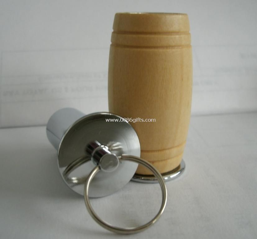 tambour de forme en bois clé USB avec porte-clé