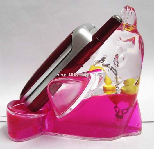 Liquid mobile phone holder with floater