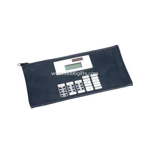 Pencil case with calculator