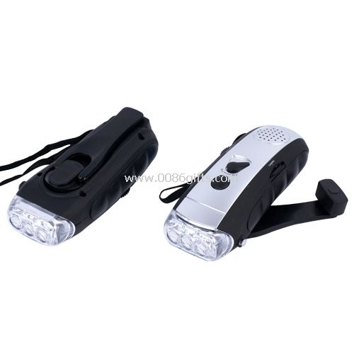 Lampe de poche dynamo avec radio