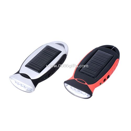 Solar mobile charger with flashlight