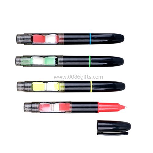 Textmarker mit Haftnotizen