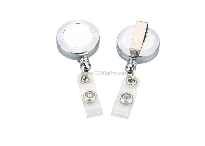 etiqueta engomada del logotipo de cromo plateado ABS retráctil ID Badge Reels