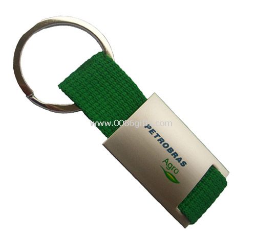 Liga de zinco com cinta de poliéster Keychain