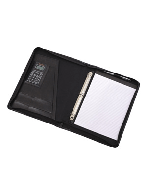 Linden Leather Badged Zippered Compendium