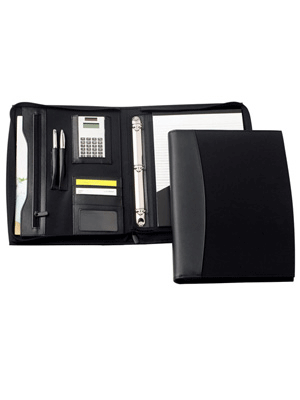 Madison Leather Zip 3 Ring Compendium