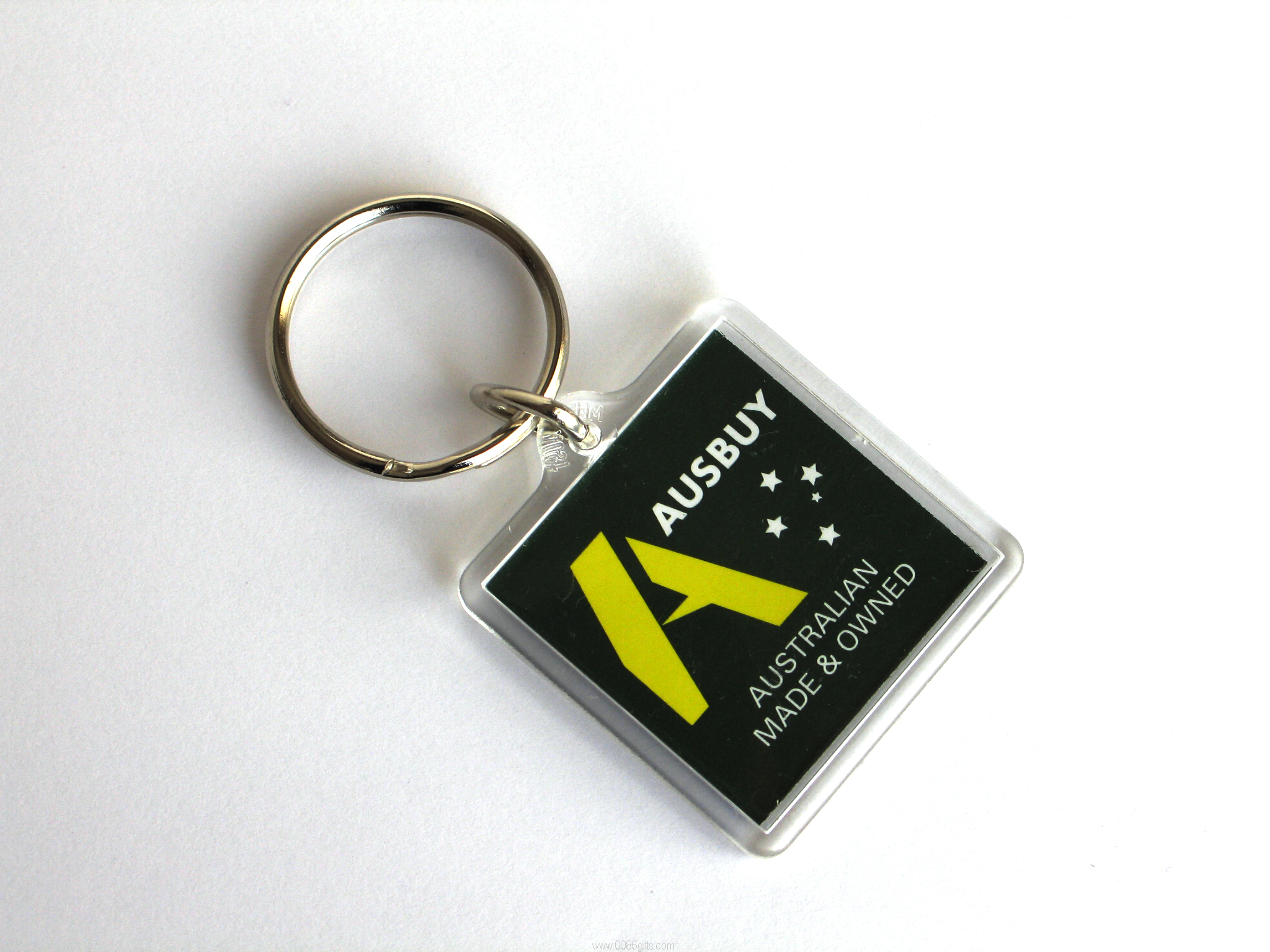 Saxon Plastic Keyring Square