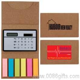 Compact Calculator/Noteflags In Cardboard Cover