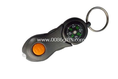LED keychain with compass