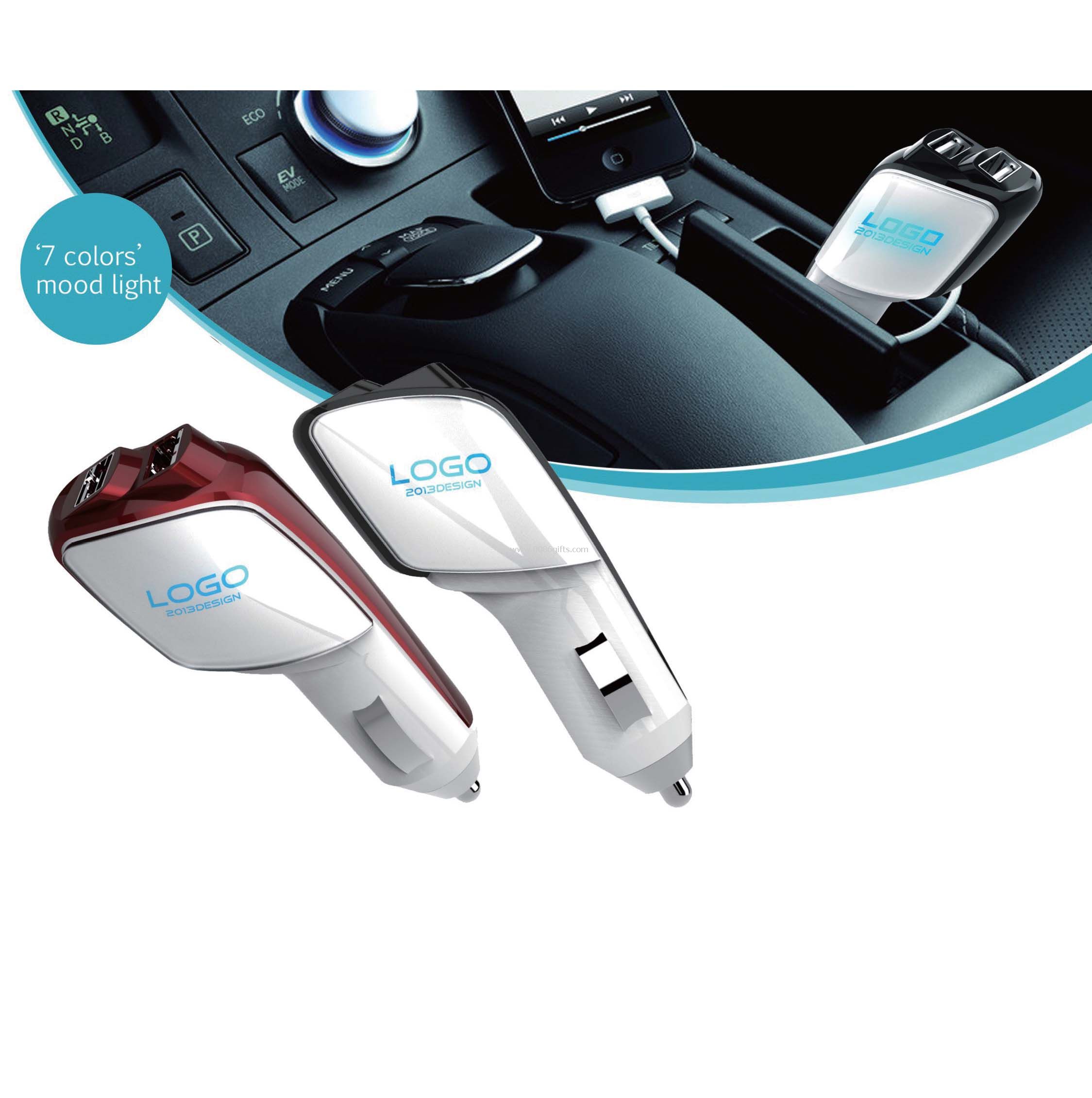 Colorful light USB Car Adapter