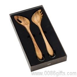 Salt And Pepper Timber Salad Servers