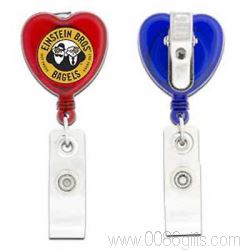 Heart-Shaped Retractable Badge Holder