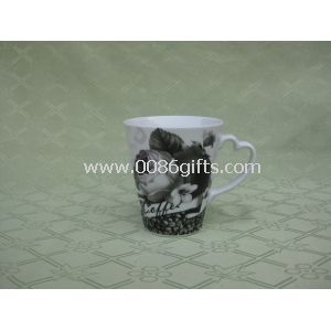 Heart-shaped Handle Mug, Made of High Porcelain, Comes in Super White
