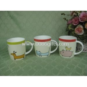 Porcelain Coffee Mug with Cartoon Design