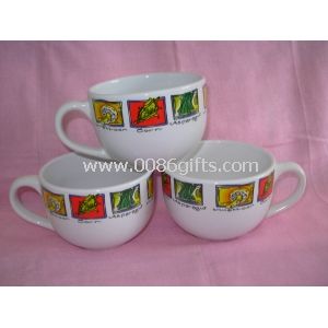 Stoneware Soup Bowl with Printed Design, Customized Logos and Colors are Accepted