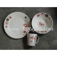 cena de porcelana 12pcs establece con insignia de la etiqueta modificada para requisitos particulares y se aceptan los diseños