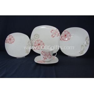 20stk skære Decal porcelainDinnerware indstille tilpasset Logo Printing, opvaskemaskine, mikrobølgeovn sikker