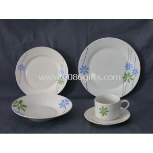 Memotong Decal dicetak porselen Alat Makan Set, memenuhi FDA, LFGB, CA65, CPSIA, 84/500/EEC tes