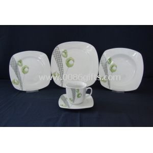 Conjunto de jantar de porcelana fina com impressão de cor cheia do decalque