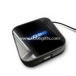 Oglinda USB Hub & lumina albastra 4 porturi de mare viteză moda rafinat USB Hub & USB Extender