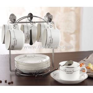 European ceramic coffee cup sets 6pcs