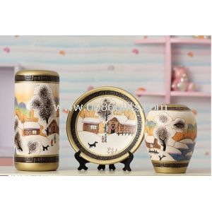 Home furnishing articles handicraft 3 combination of modern snow style decoration