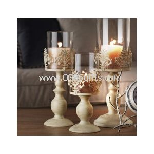 Iron-glass wedding candle holder