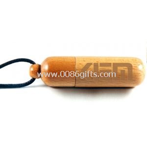 Tubulaire ovale écologique en bois clé USB