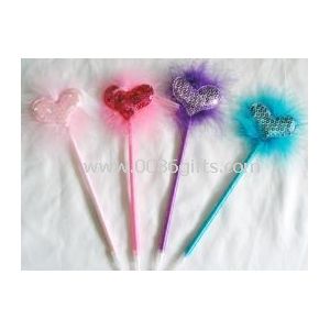 Heart shape feather ball pen