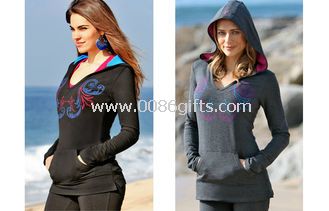 Yoga Long Body Hoodie Womens Fitness Wear Long Sleeve