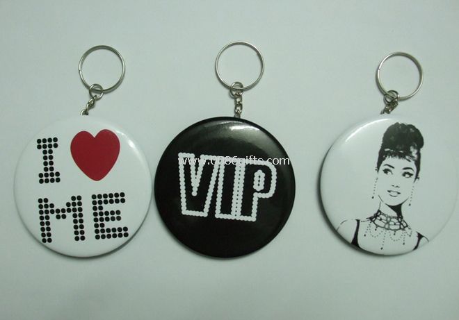 Tinplate mirror with keychain