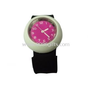 Black wristband white case slap watch