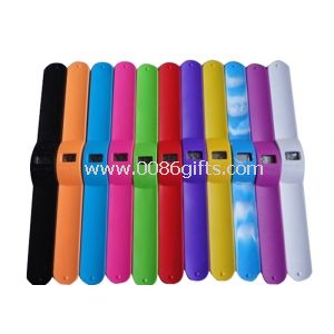 Bussiness Promotion Gift Silicon Gel Digital Slap Bracelet Watch