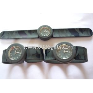 Camouflage Colors Silicone Kids Slap Fancy Bracelet Watches