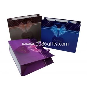 Shining Coats Paper Carrier Bag for Gift Packing Ribbon Handle