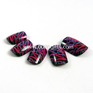 Abstract Line Fingers Fake Nails