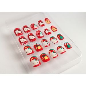 Christmas tree Kids Fake Nails